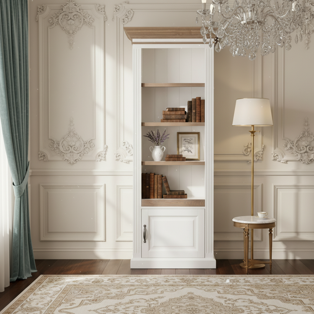 Bibliothèque avec porte - tourne à droite "Chêne et Pin Romance"