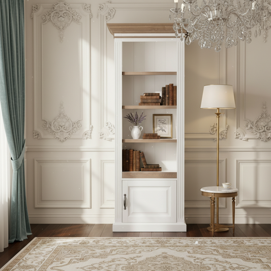 Bibliothèque avec porte - tourne à droite "Chêne et Pin Romance"