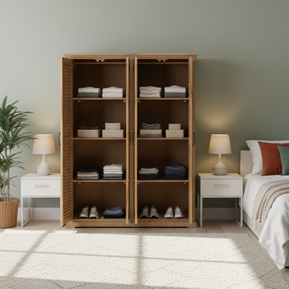 Armoire 4 portes bois massif en manguier – Paran
