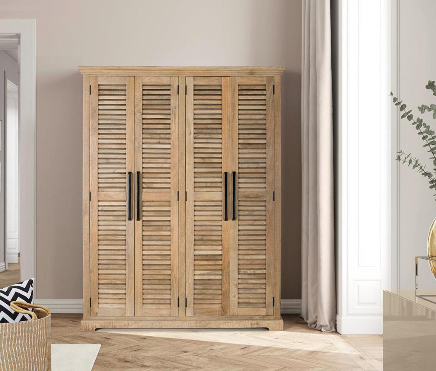 Armoire 4 portes bois massif en manguier – Paran