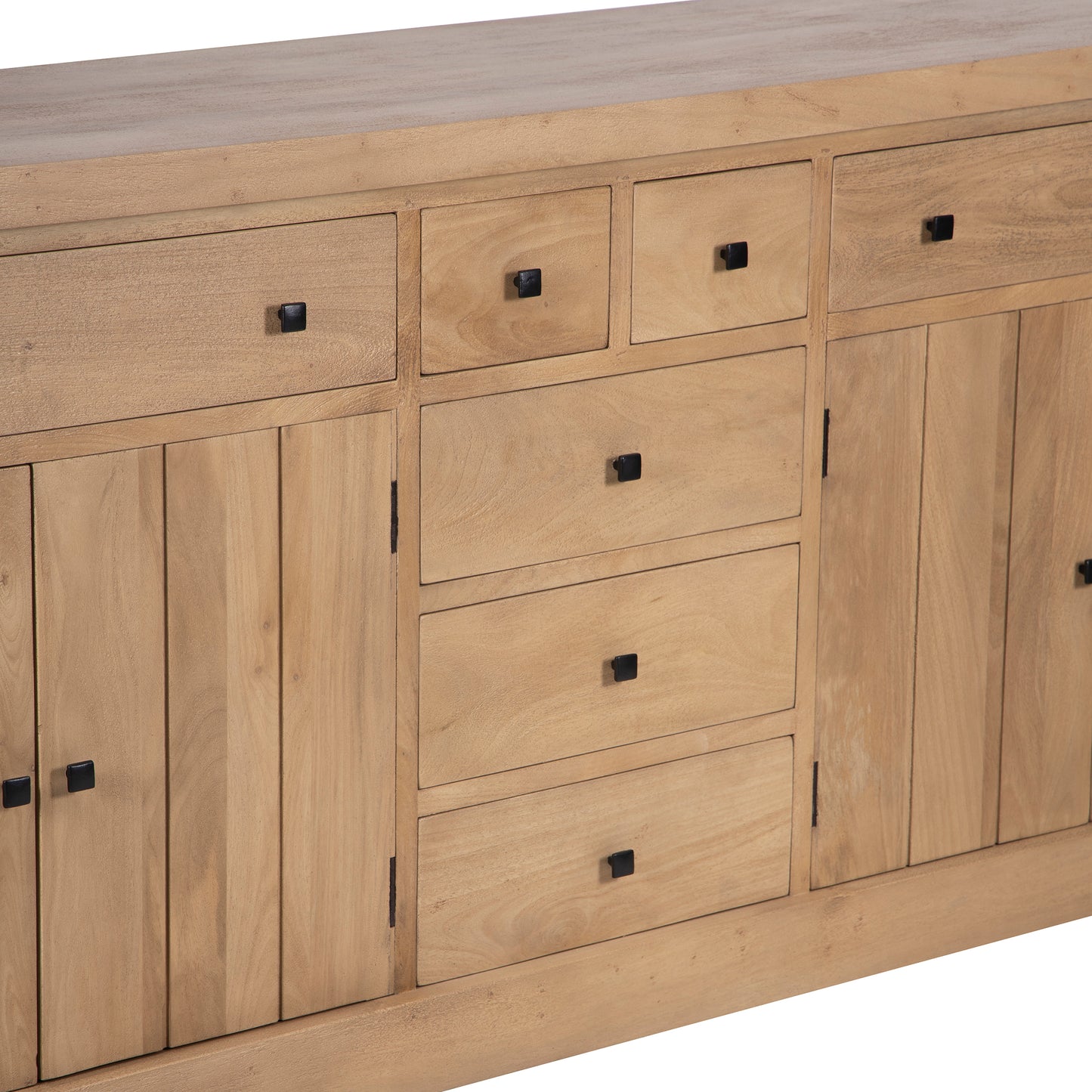 Buffet 7 tiroirs 4 portes bois massif en manguier – Scandinaves