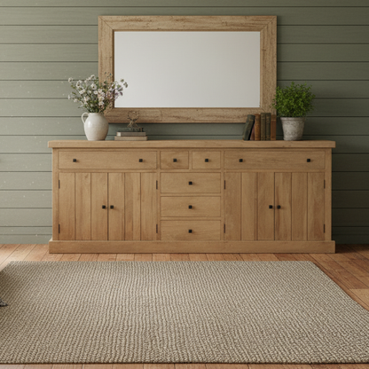 Buffet 7 tiroirs 4 portes bois massif en manguier – Scandinaves