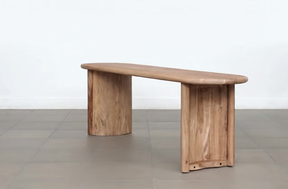 Banco arredondado de madeira maciça | Elipse de acácia natural