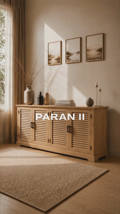 Aparador de 4 puertas de madera maciza de mango – Paran