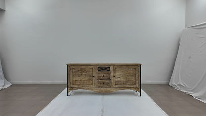 Aparador com 2 portas e 3 gavetas | Madeira de manga Pondicherry