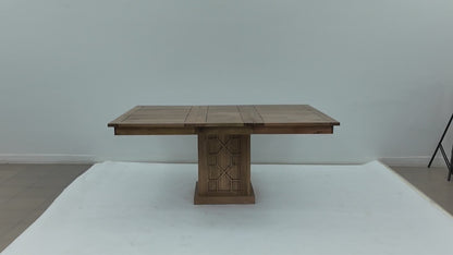 Table à manger carrée 130 cm avec rallonge | Acacia Punjab-II