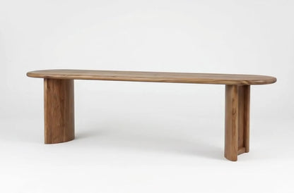 Banco arredondado de madeira maciça | Acacia Ellipse