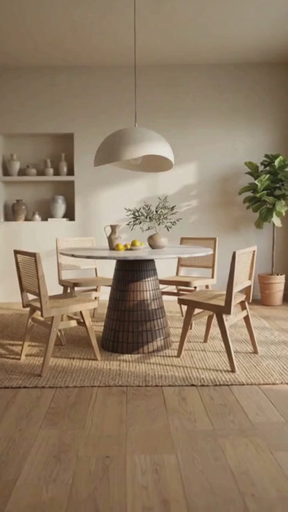 Table ronde 120x120 plateau marbre | Manguier Milan