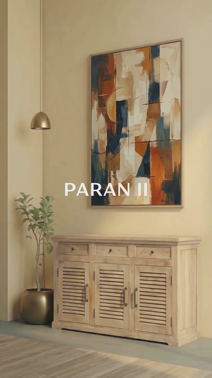 Aparador de 3 cajones y 3 puertas de madera maciza de mango – Paran