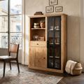 Vitrine 2 Portes et 1 Tiroir bois massif en manguier – Scandinaves
